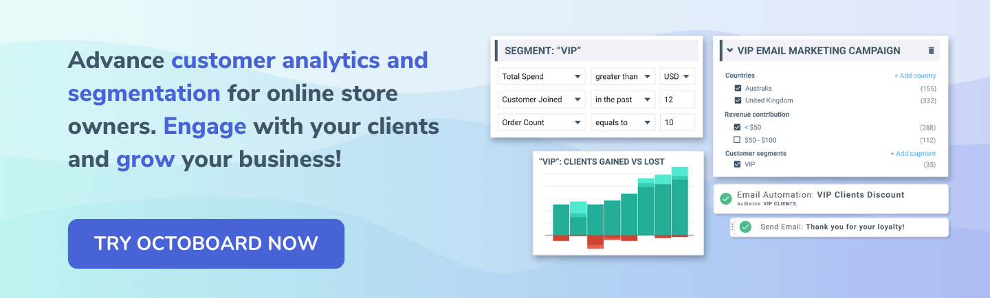 Advanced customer analytics and segmentation for online store owners. Engage with your clients and grow your business!