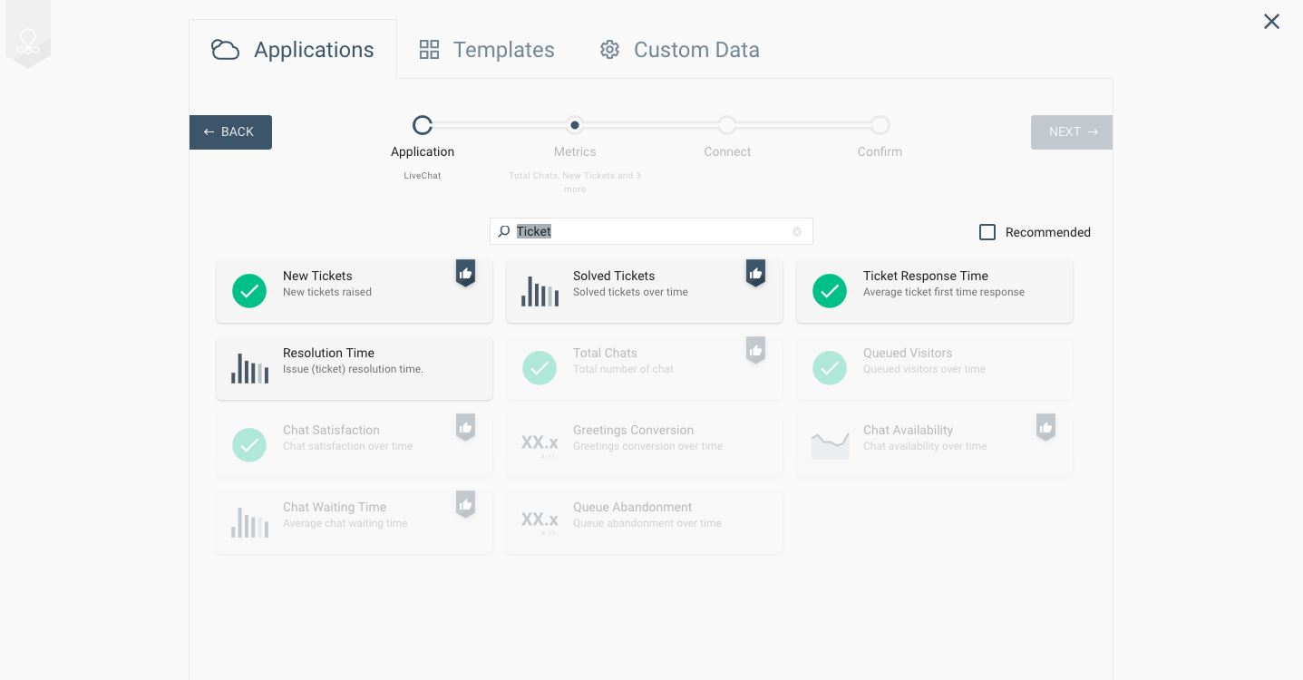 LiveChat stats connect account