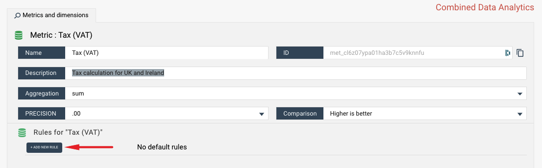Add new rule to tax metric
