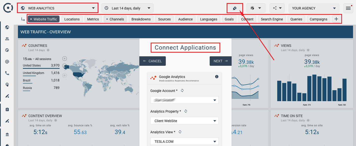 Areas dashboard templates reconnect