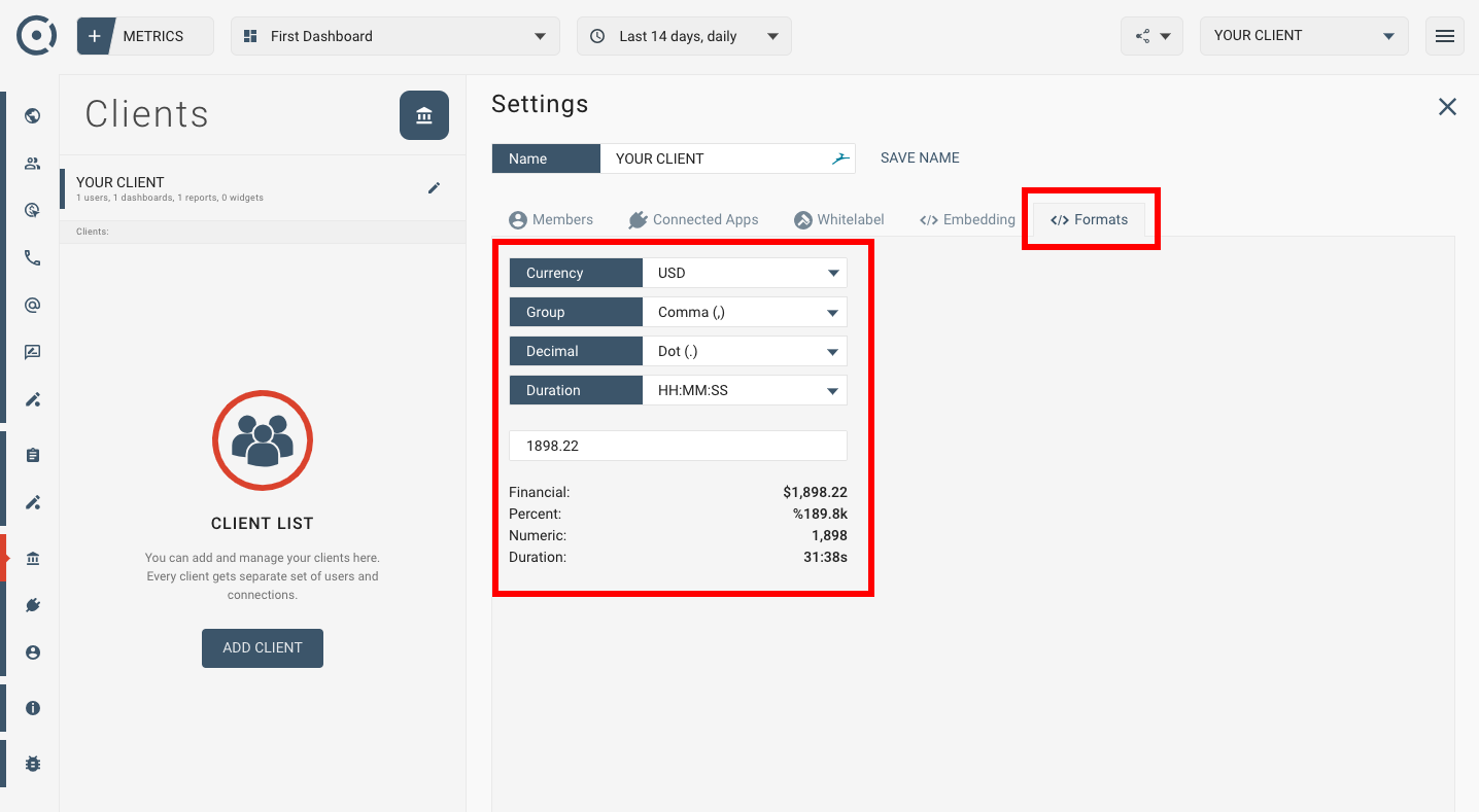 Client config formats