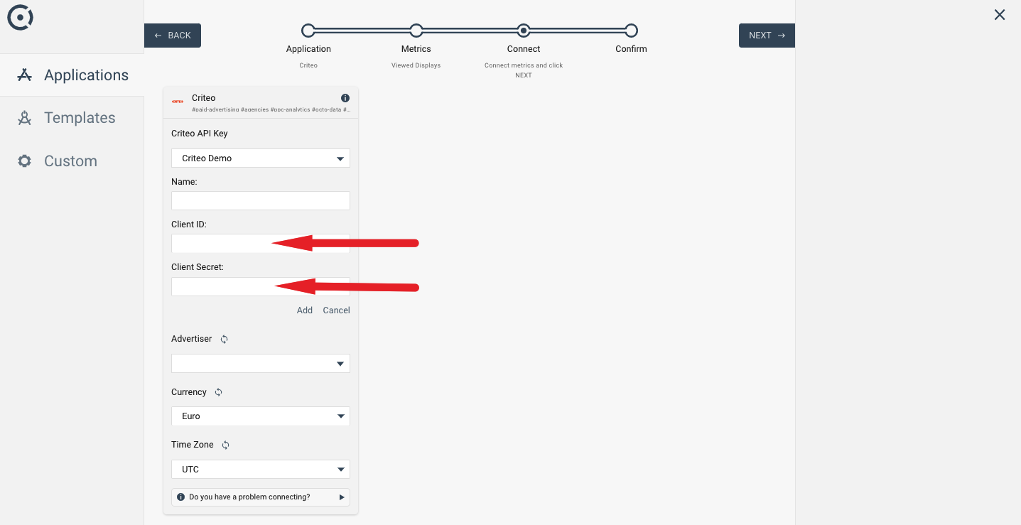 Criteo enter keys