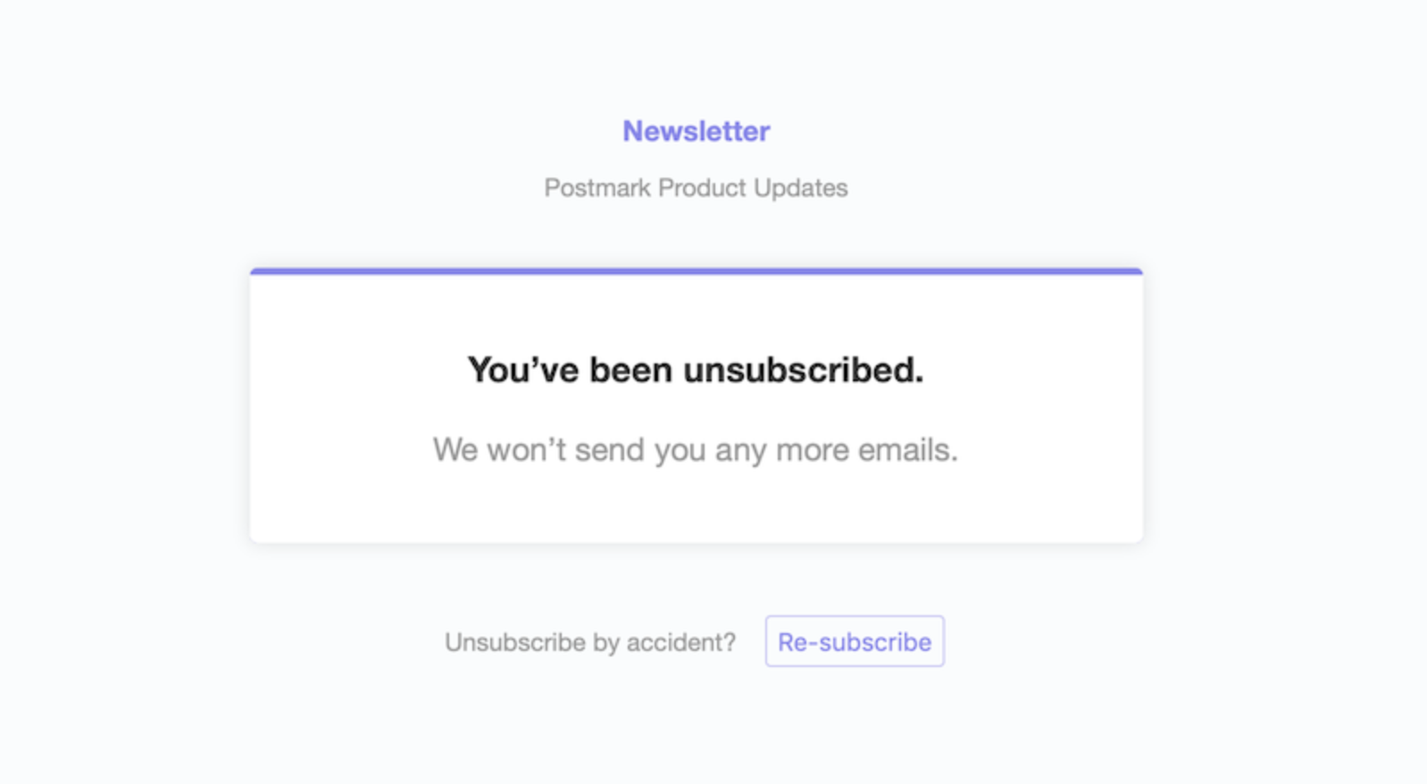 Email unsubscribe confirmation