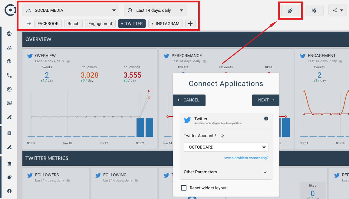 Getting started with octoboard reconnect button