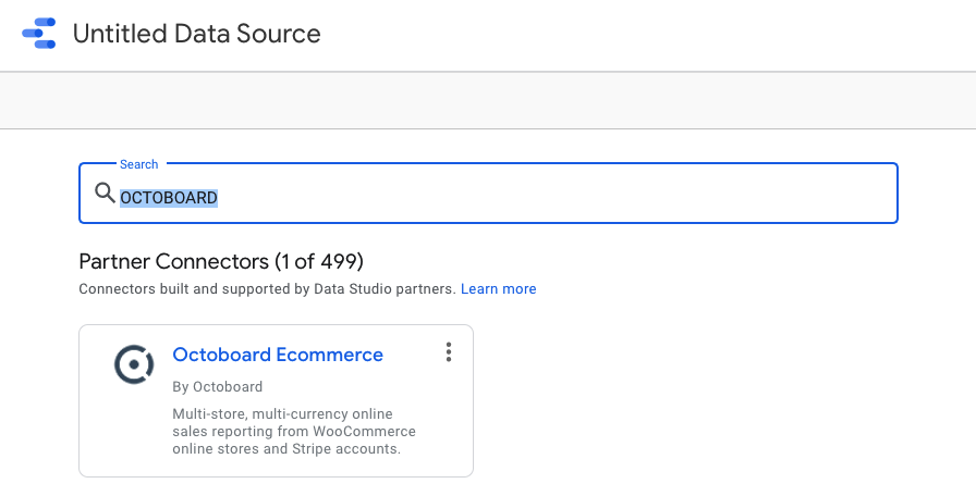 Google data studio octoboard ecommerce connection