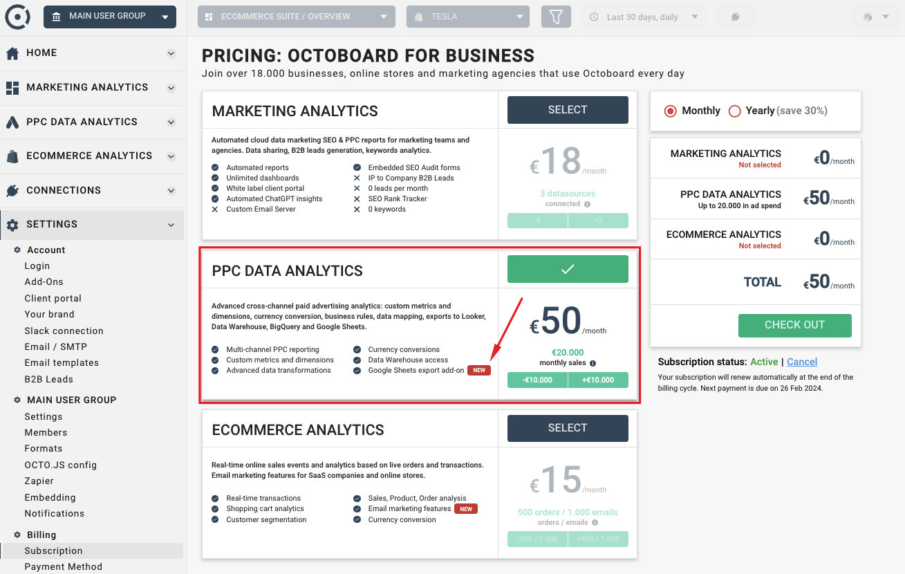 Google sheets add on pricing