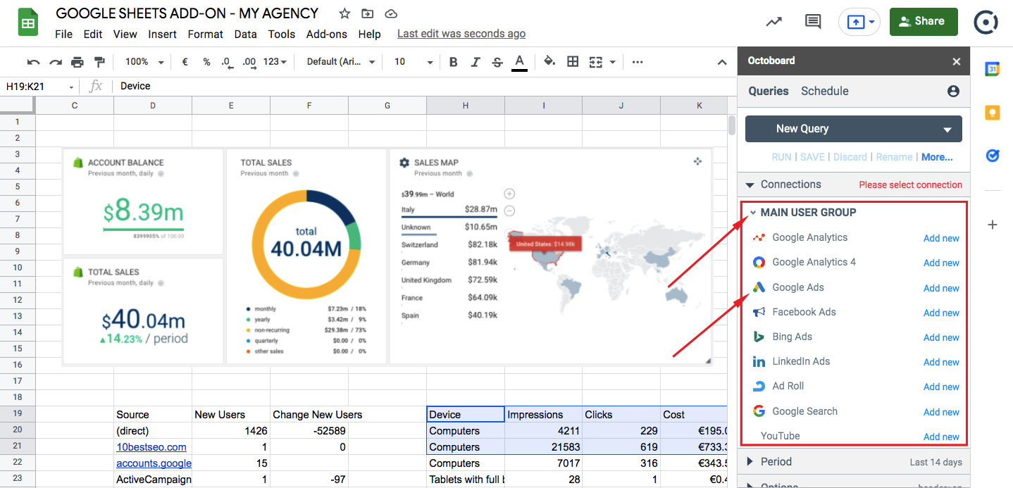 Google sheets sidebar loaded