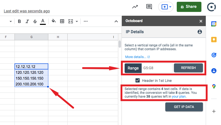 Ip details interface in octoboard