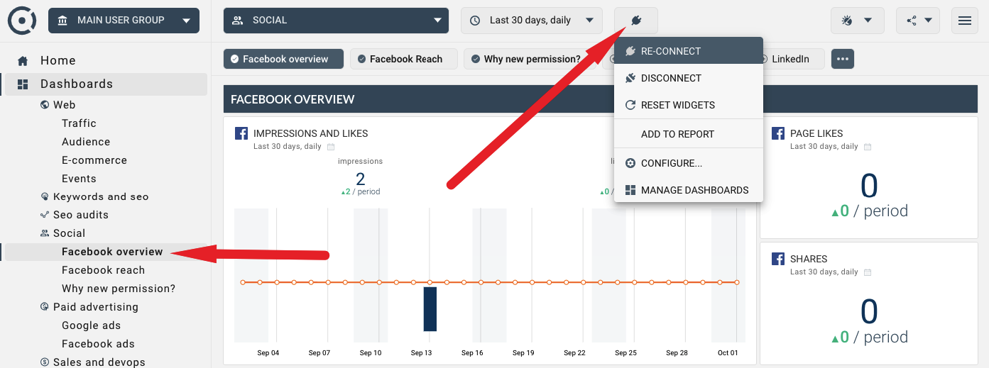 Meta reconnect works in dashboard