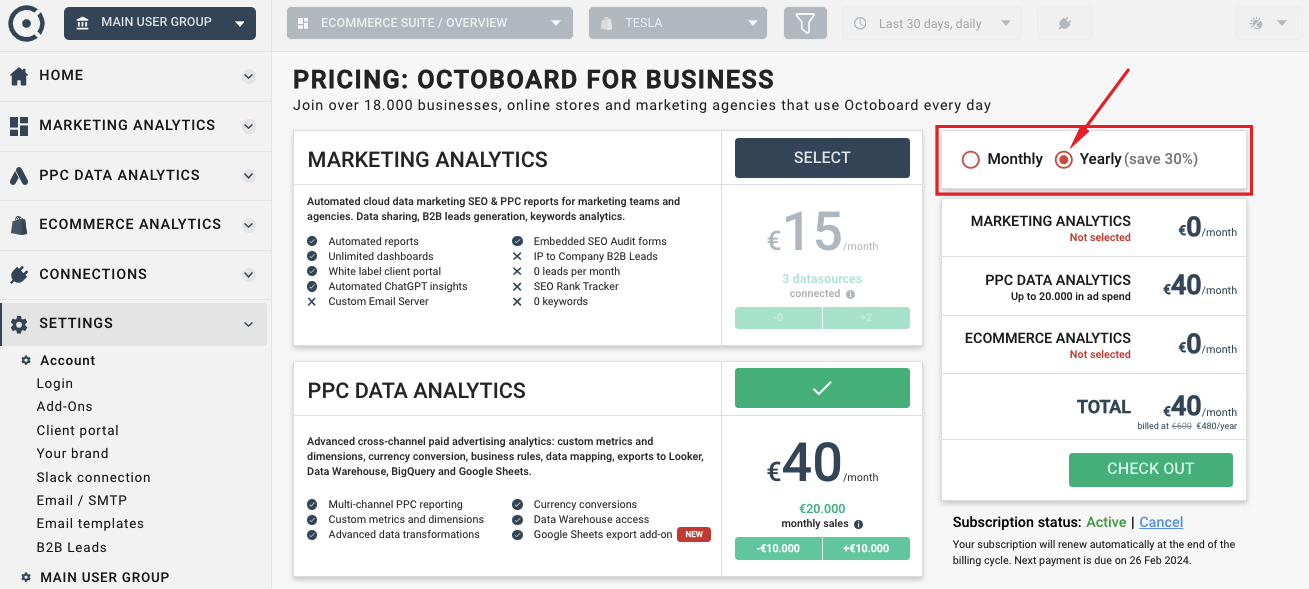 Octoboard product discounts