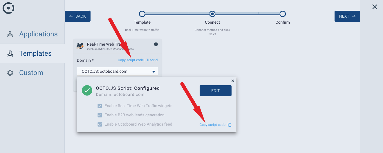 Real time web traffic connection setup